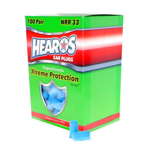 HEAROS Xtreme Foam Earplugs, 33dB NRR Ear Plugs, 100 Pairs, Foam Ear Plugs Noise Reduction & Hearing Protection
