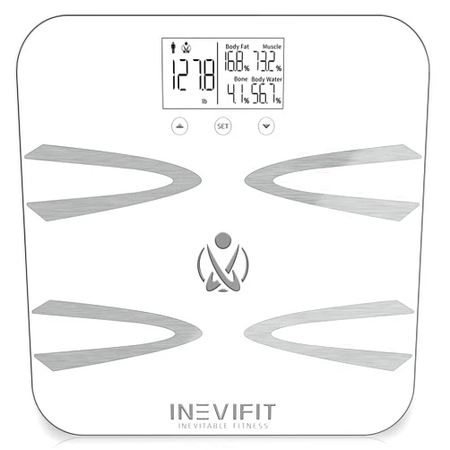 INEVIFIT Body-Analyzer Scale, Highly Accurate Digital Bathroom Body Composition Analyzer, Measures Weight, Body Fat, Water, Muscle, BMI, Visceral Levels & Bone Mass for 10 Users. Includes Batteries