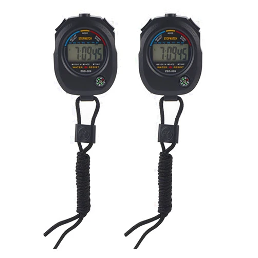 XIASABA Many Applications 10.0×7.0×5.0 2 Pcs Multifunctional Handheld Digital LCD Stopwatch Timer for Sports Running Racing Swimming Digital Lcdstopwatch Timer Digital LCD Stopwatc