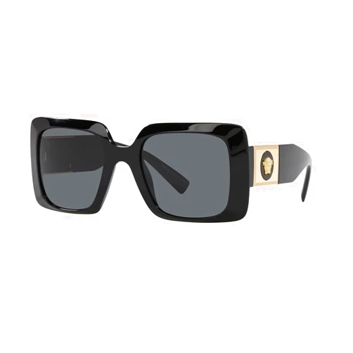 Versace VE 4405 GB1/87 Black Plastic Rectangle Sunglasses Grey Lens