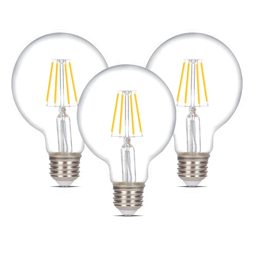 Simba Lighting LED Edison Vintage Vanity Globe Filament G25 (G80) 4W Dimmable 40W Equivalent (3 Pack) 120V Light Bulb for Bathroom Makeup Mirror, Medium E26 Base, CE, RoHS Compliant, Warm White 2700K