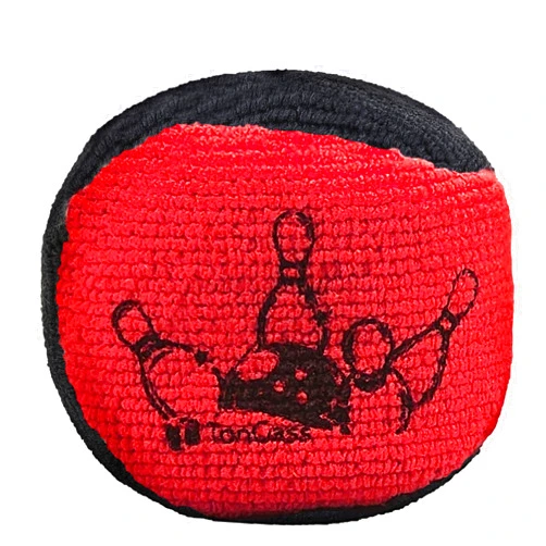 TonGass Microfiber Ultra Dry Bowling Grip Ball, Microfiber Bowling Grip Bags, Bowlings Powder Bag for Hands Use - Black & Red