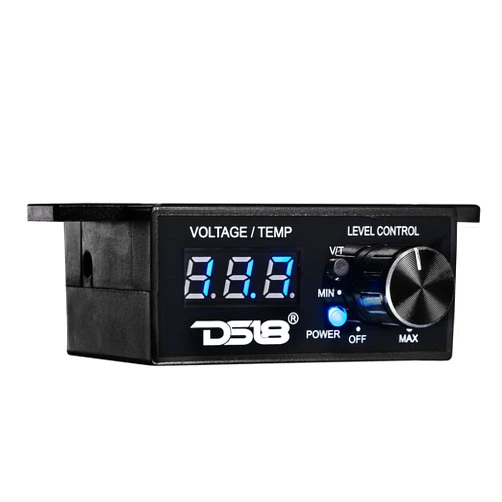 DS18 BKVTR Universal Bass Knob with Volt Meter and Temperature Display, Remote Amp Trigger, Digital Voltmeter, Compatible with Most Head Units & amplifiers