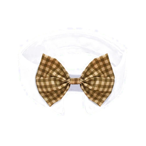 ZTON for Little Puppy, Handcrafted Adjustable Formal Pet Bowtie Collar Neck Tie for Dogs & Cats (S, Coffee)