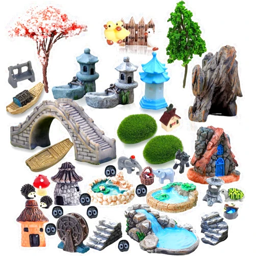 CHAKANLX Fairy Garden Accessories Outdoor, 42 Zen Garden Accessories, Miniature Garden Decorations Fairy Garden Supplies for Micro Landscape Decoration Plant Pots Bonsai Craft Decor-Miniature Fairy Garden Kit