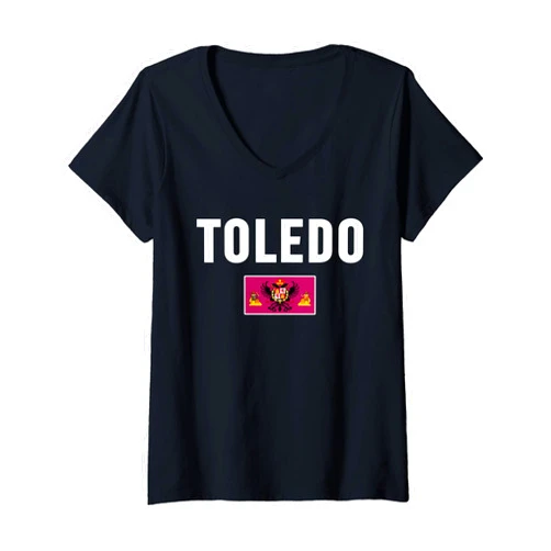 Toledo National Pride Spain Tees Womens Toledo Tee Flag souvenir Gift Spain V-Neck T-Shirt