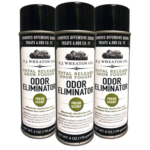 E.J. WHEATON CO. E.J. Wheaton Odor Eliminator, Total Release Odor Fogger, 3 Pack, Effectively Deodorizes and Neutralizes Foul Odors on Contact, Fresh Scent (6 OZ)
