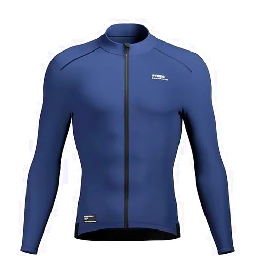 INBIKE Fleece Lined Cycling Jersey for Men Women, Winter Thermal Long Sleeve Bike Jacket with 3 Pockets, Quick Dry