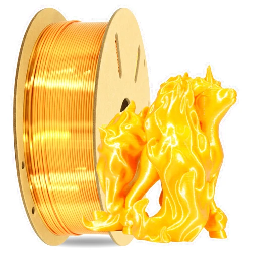 OEM MIKA3D 1KG Silk Metalic Shiny Gold PLA 3D Printer Filament, Widely Support for Most 3D Printing Printer, 2.2lbs 1KG 1.75mm 3D Printing Silk PLA Material