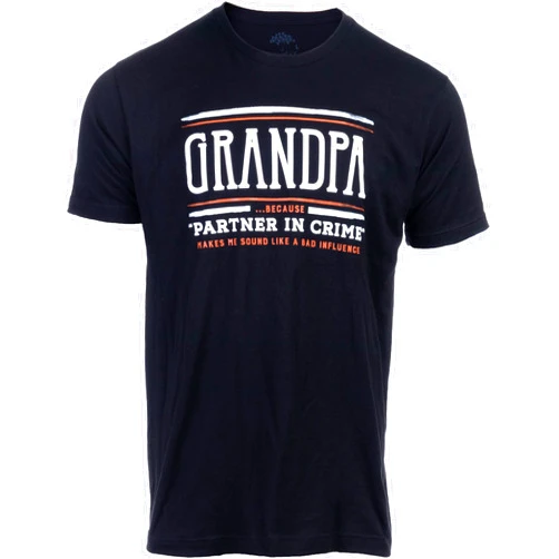 Ann Arbor T-shirt Co. Grandpa, Because Partner in Crime Sounds Like Bad Influence | Funny Father's Day Tee Shirt, Grandfather T-Shirt