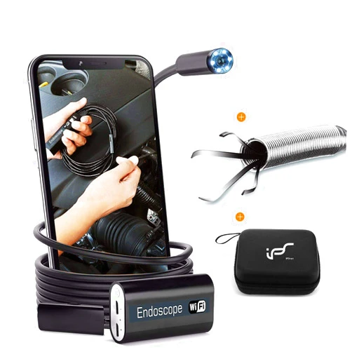 IPS IP SMART Endoscope WiFi, Wireless Endoscope Camera for Android 2.0MP Borescope Inspection Camera with Flexible Grabber 16.4ft (5M)