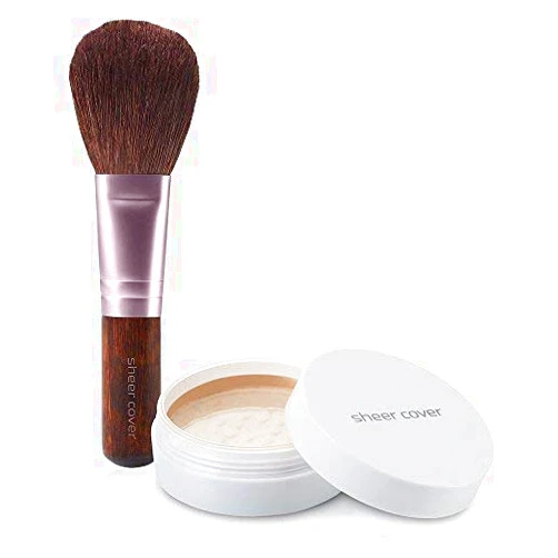 Sheer Cover Perfect Shade Mineral Foundation, Medium Shade, Patented Pigments, Trueshade Technology for Color Match, Contains Antioxidants and Botanicals, Free Foundation Brush, 4gms