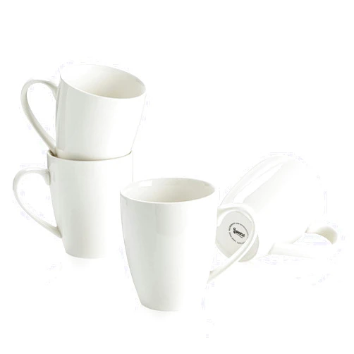 Sweese Porcelain Coffee Mugs - 16 Ounce (Top to the Rim) for Coffee, Latte, Tea, Cocoa, Set of 4, White
