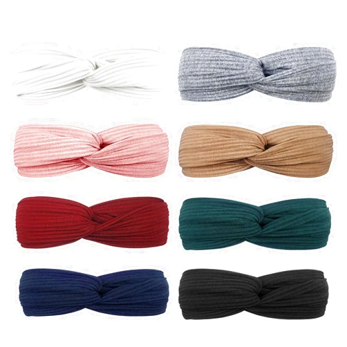 AQOKKA Headbands for Women Criss Cross Vintage Headwraps Boho Headband Elastic Hair Accessories