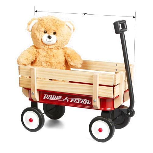 Radio Flyer My 1st Steel & Wood Toy Wagon with Teddy Bear, 19