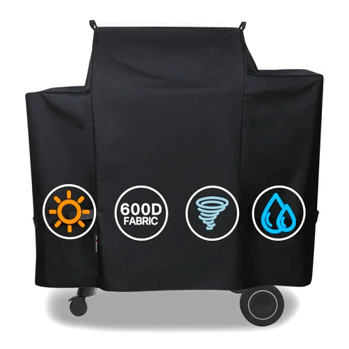 Suphomeware Girll Cover for Traeger Ironwood 650, Full-Length Smoker Cover Grill Accessory, Heavy Duty Waterproof Black Covers.