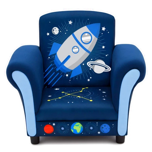 Delta Children Space Adventures Kids Upholstered Chair, Blue