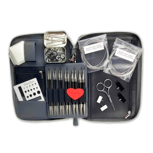 ChiaoGoo Forté 2.0 Interchangeable Set, Stainless Steel/Carbon Fiber, 5-inch (13m) (4500-C)