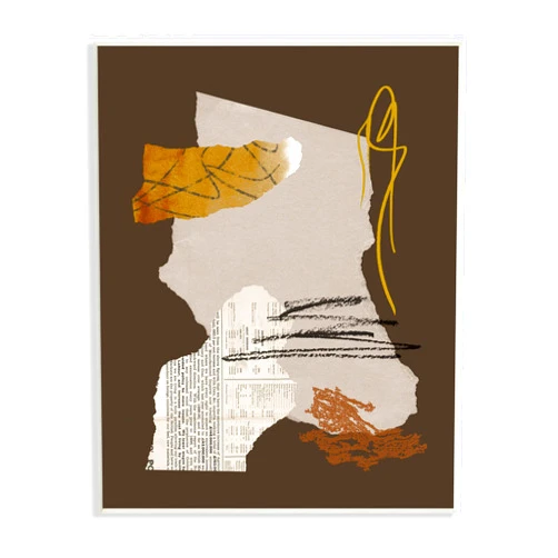 Stupell Industries Modern Collaged Shapes Abstract Layered Scribble Lines, Design by Melissa Wang