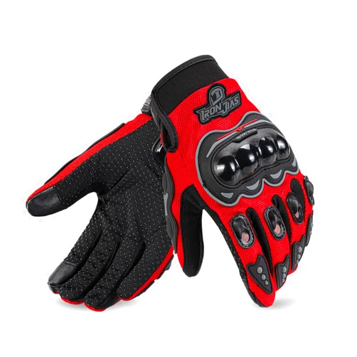 IRON JIA'S Motorcycle Gloves for Men and Women - Motorbike Powersports Racing Gloves with Hard Knuckle Touchscreen for BMX ATV MTB Riding