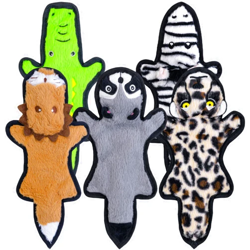 SHARLOVY No Stuffing Dog Toys Crinkle Squeaky Dog Toy 5 Pack, Long Lasting Dog Chews for Aggressive, Plush Dog Puppy Chew Toys for Teething, Durable Dog Toy with 6 Tough Layers for Small Medium Breed