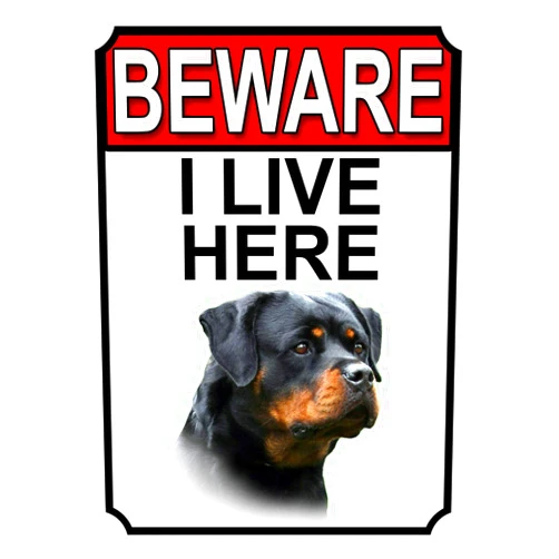 Nxsbns Rottweiler Dog Breed Gate Signs Beware I Live Here Metal Tin Signs 12