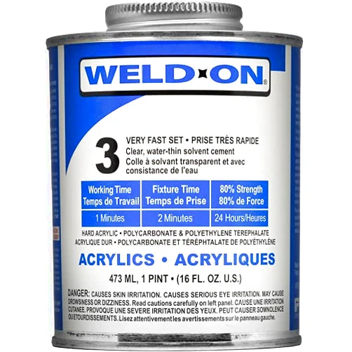 Plastic-Craft SCIGRIP IPS Weld-On #3 Adhesive (Pint) with Applicator Bottle and 25 Gauge Needle