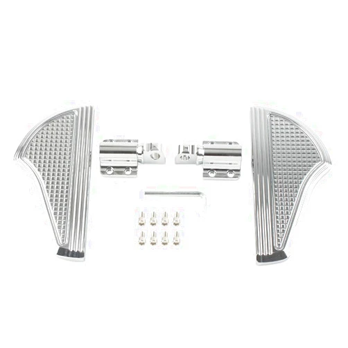 GZYF CNxinn10 Motorcycle Foot Pegs Floorboard Rear Passenger For Harley Dyna Softail Electra Glide V-Rod, Chrome