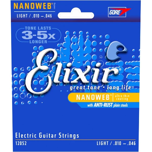 Elixir Strings Electric Guitar Strings with NANOWEB Coating (3 Pack)