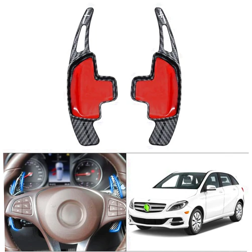 Karltys Carbon Fiber Steering Wheel Paddle Shifter Extension for Mercedes Benz B C GLA GLC GLE S Class Accessories Car Steering Wheel Shift Paddle Extended Trim Cover 2PCS