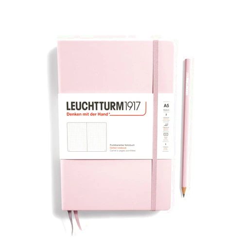 LEUCHTTURM1917 - Notebook Hardcover Medium A5-251 Numbered Pages for Writing and Journaling (Powder, Dotted)