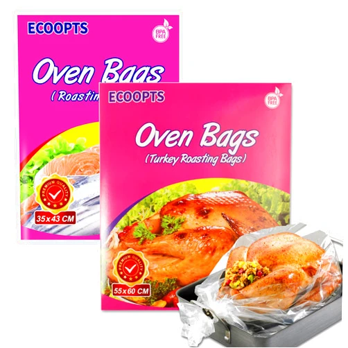 ECOOPTS 10×Turkey Oven Bags Large Size +15×Cooking Roasting Bags for Turkey Meat Ham Seafood Vegetable