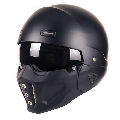 Woljay Open Face Full face Helmet Motorcycle Modular Helmets for Unisex-Adult Street Bike Cruiser Scooter DOT Approved