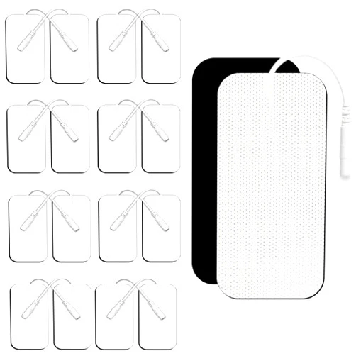 Anrlafie TENS Unit Replacement Pads TENS Unit Pads Electrodes Pads 2”x 4”16Pack Reusable Self-Adhesive Pads(pin-in),Latex-Free,for Self-Adhesive TENS Pads for TENS/EMS Muscle Stimulation Machine