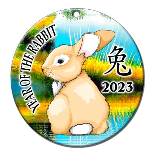 Mandy's Moon Personalized Gifts Chinese New Year Zodiac Ornament - 2023 Year of The Rabbit