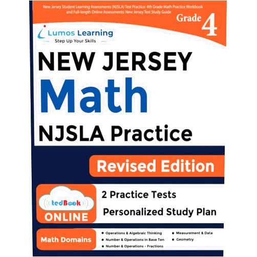 Lumos Learning,Lumos NJSLA Test Prep New Jersey Student Learning Assessments (NJSLA) Test Practice: 4th Grade Math Practice Workbook and Full-length Online Assessments: New Jersey Test Study Guide (NJSLA by Lumos Learning)