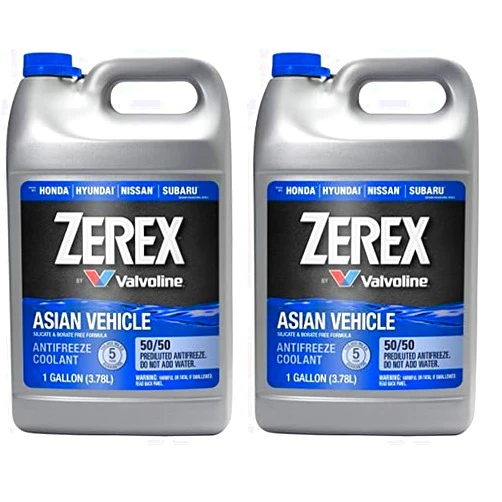 Zerex Asian Vehicle Blue Silicate and Borate Free 50/50 Prediluted Ready-to-Use Antifreeze/Coolant 1 GA (Pack of 2)