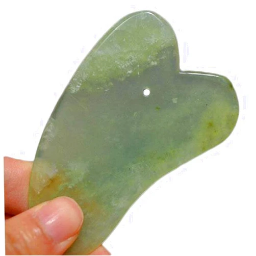 Wispun 2pcs Skin Facial Care Gua Sha Guasha Treatment Massage Natural Jade Board Traditional Scraping Scraper Tool