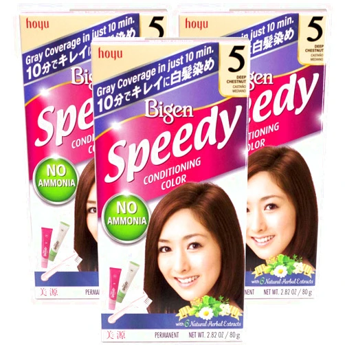 Bigen Speedy Conditioning Color Kit: 5 Deep Chestnut - 3 Pack