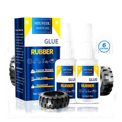 Meuvcol Rubber Glue,100g Super Glue for Rubber, RC Tires, Seals, Gaskets, Shoe Soles, Hose, Rubber Adhesive Heavy Duty, Waterproof, Motorcycle Handlebar Grip Glue for Automotive Parts, Bike Tires