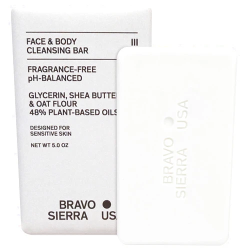 Bravo Sierra Face & Body Bar Soap for Women & Men - Moisturizing Bath Soap Cleanses, Hydrates & Balances Skin - Fragrance Free Gentle Face-to-Toe Body Wash Bar for All Skin Types, Vegan