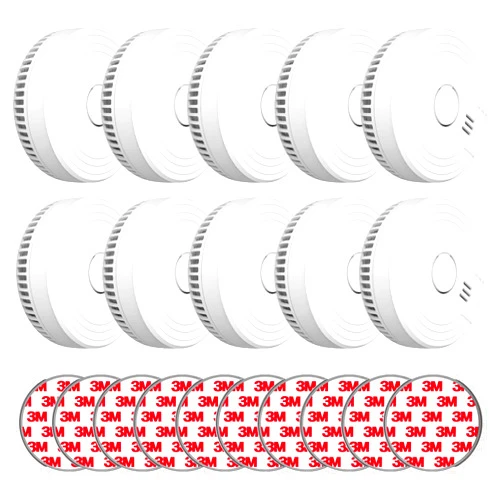 Ecoey Smoke Detector Mini, Smoke Detectors with Advanced Photoelectric Technology, Fire Alarm Smoke Detector with Test Button and Low Battery Reminder, Fire Alarm Used in Home, FJ136, 10 Packs