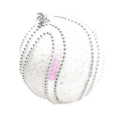 Konxxtt Christmas Rhinestone Glitter Baubles Balls Xmas Tree Ornament Decoration Create A Festive Atmosphere Party Supplies(White,F)