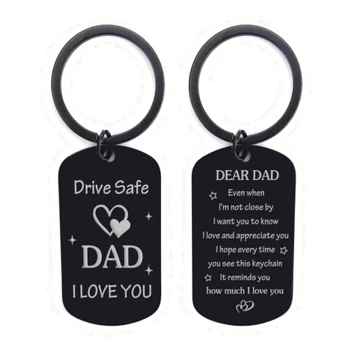 Fodfgxf Fathers Day Gift for Dad from Daughter Son, Dad Birthday Gift Drive Safe Keychain for Him Father Papa Gifts Dad Gift from Daughter Son Fathers Day Gift for Husband from Wife