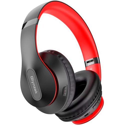 Glynzak Wireless Bluetooth Headphones Over Ear 65H Playtime HiFi Stereo Headset with Microphone and 6EQ Modes Foldable Bluetooth 6.0 Headphones for Travel Smartphone Computer Laptop