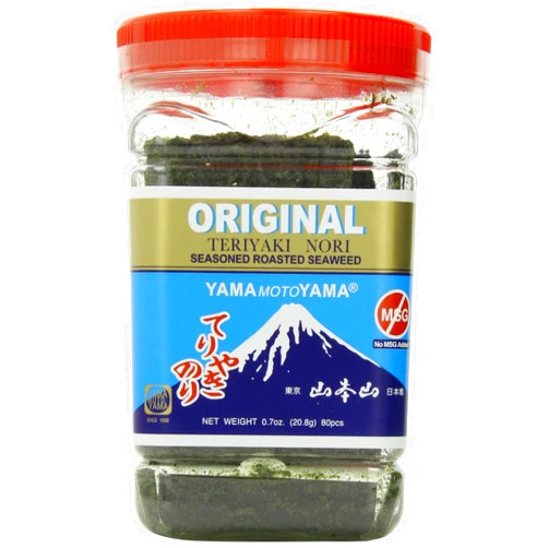 Yamamotoyama Teriyaki Nori Seaweed, 0.7-Ounce Jars (Pack of 6)