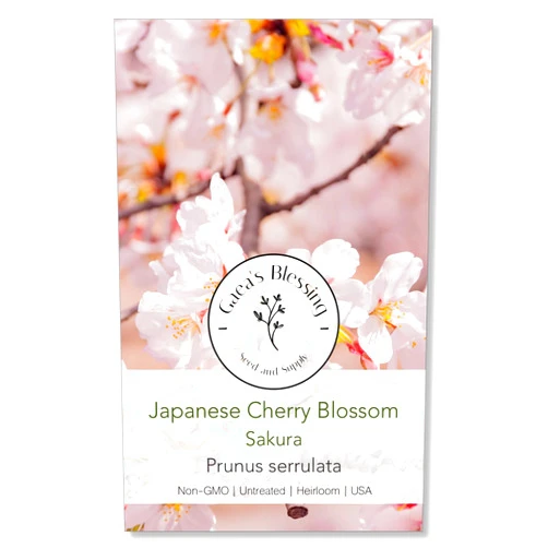 Gaea's Blessing Seeds - Japanese Cherry Blossom Tree Seeds - Sakura Tree Seeds - Prunus serrulata - Non-GMO Tree Seeds with Easy to Follow Instructions, Heirloom, Open-Pollinated, Untreated