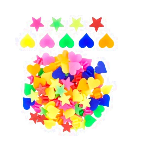 Jinshining 128 Pieces Colorful Bike Wheel Spokes Beads Colourful Pentagram Heart Plastic Clip Beads Bicycle Wheel Decoration Bicycle Spokes Accessories，Spokes and Parts，Bike Spoke Decorations