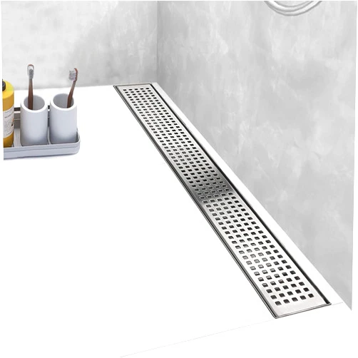 Elefloom Linear Shower Drain, Shower Drain 28 inch with Removable Grate Cover, Professional AISI 304 Stainless Steel Shower Floor Drain, Shower Drain with Hair Catcher and Leveling Feet