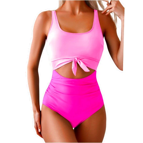Eomenie Women's One Piece Swimsuit Tummy Control Slimming Bathing Suit Cutout Tie Knot Swimwear